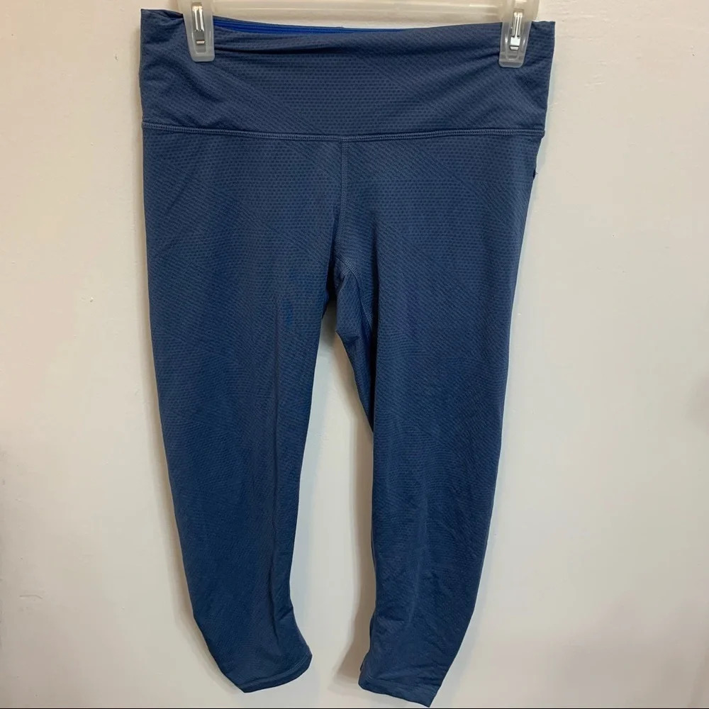 Prana Jacquard Ruched Capri Leggings High Rise Size S